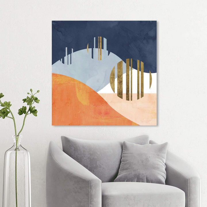 Wynwood Studio Abstract Wall Art Canvas Prints 'The Desert Night' Geometric Home 30 x 30 - Diamond Home USA