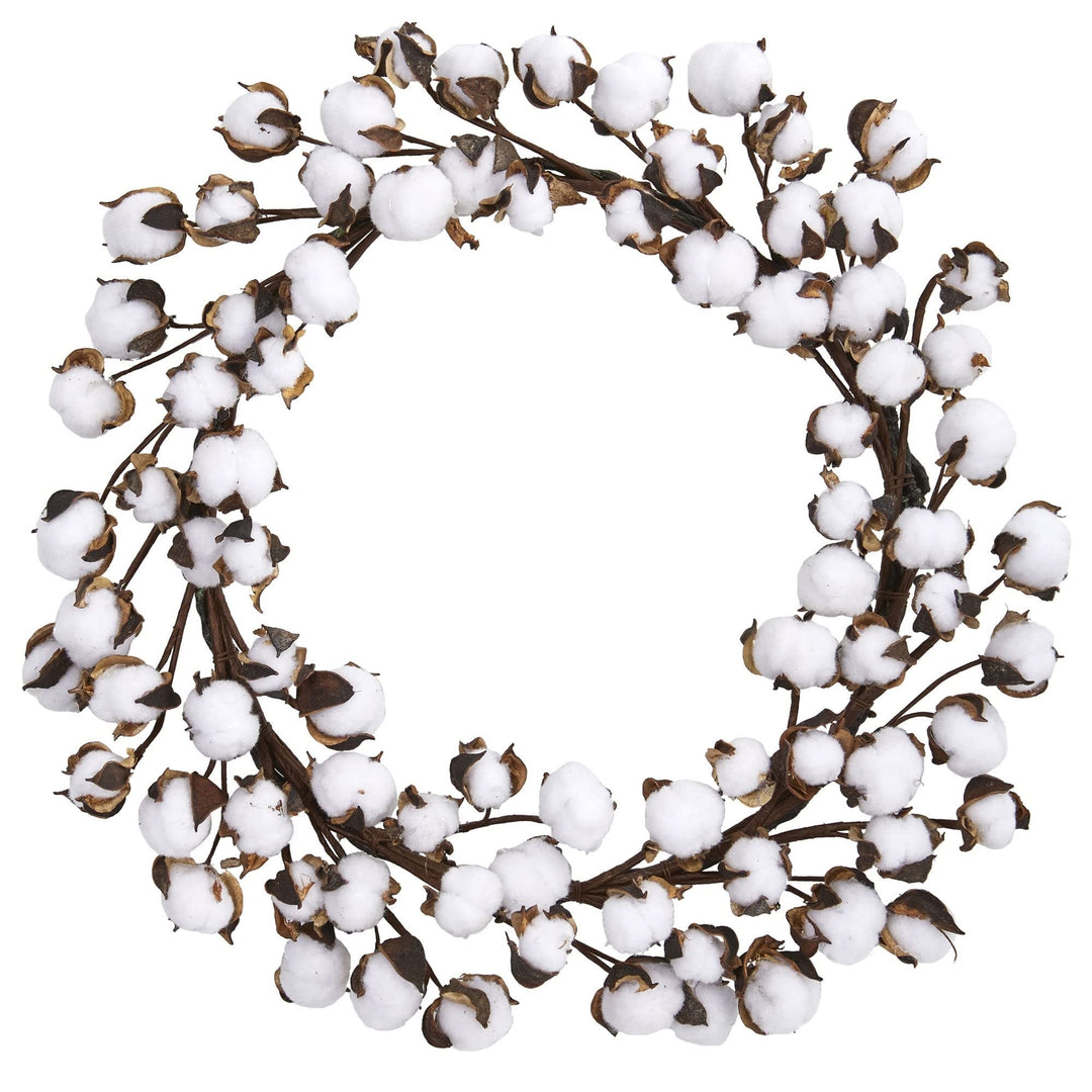 20" Cotton Ball Wreath White