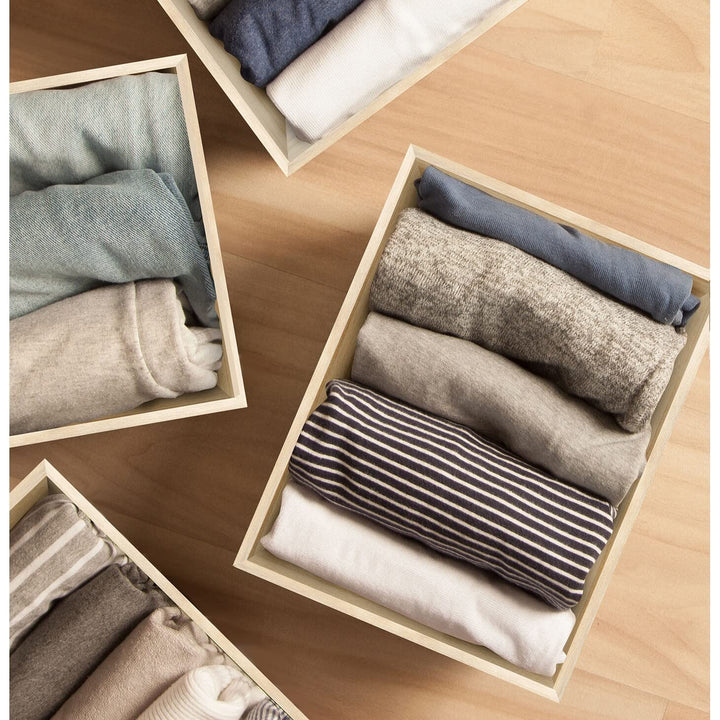 Unfinished Wood Crates Organizer Bins Wooden Box Cabinet Containers Brown Wood - Diamond Home USA