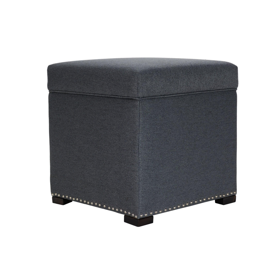 MJL Furniture Designs Tami Square Fabric Upholstered Storage Ottoman Stone - Diamond Home USA