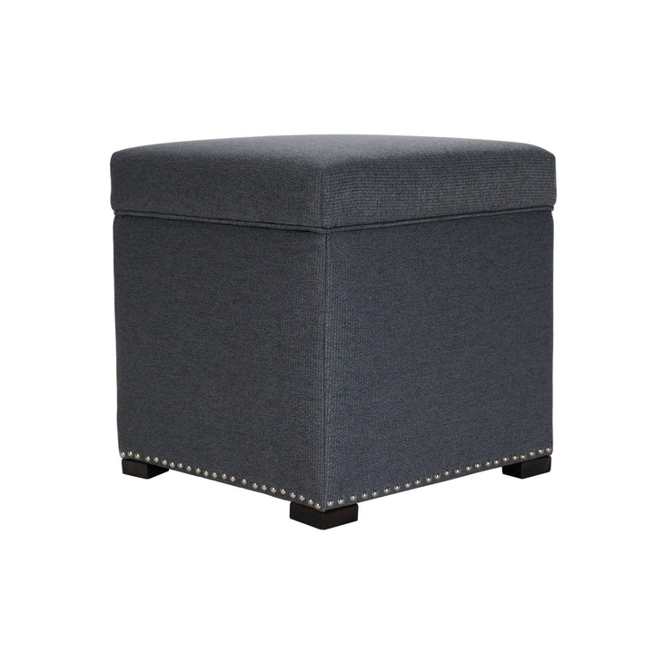 MJL Furniture Designs Tami Square Fabric Upholstered Storage Ottoman Stone - Diamond Home USA