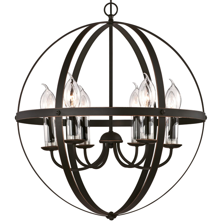 Westinghouse 6339000 Stella Mira Six-Light Outdoor Chandelier Oil Rubbed Bronze 6-Light - Diamond Home USA