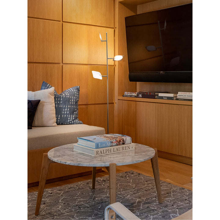 Tree Led Floor Lamp Silver Industrial Nickel Energy Efficient - Diamond Home USA