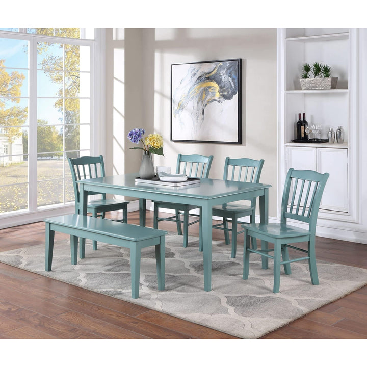 Colorado Dining Bench Blue Farmhouse Wood Finish - Diamond Home USA