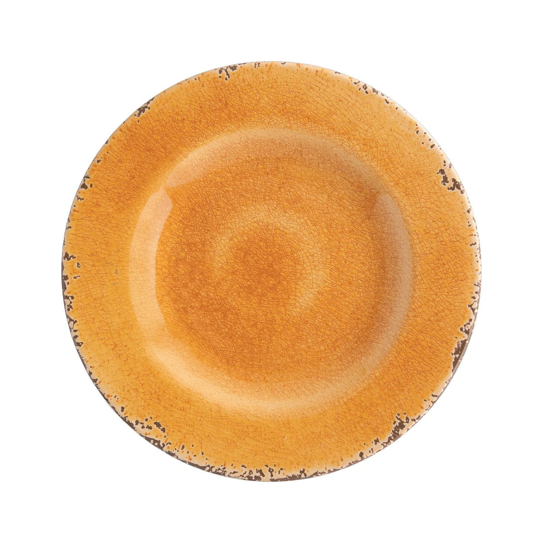 12-Piece Dinnerware Set Orange Solid Casual Round 12 Piece Dishwasher Safe - Diamond Home USA