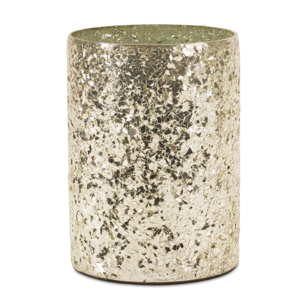Gold Mosaic Glass Candle Holder (Set of 2) - Diamond Home USA