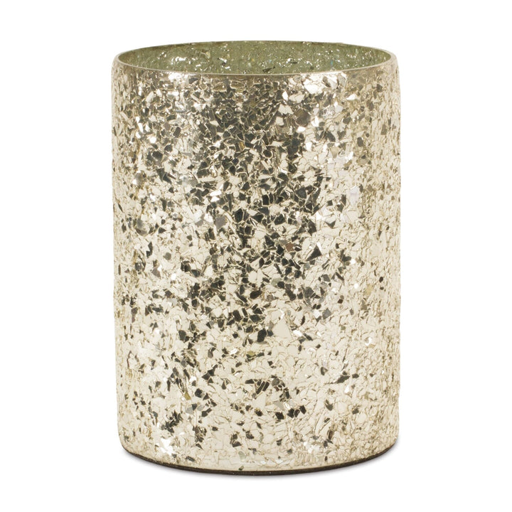 Gold Mosaic Glass Candle Holder (Set of 2) - Diamond Home USA