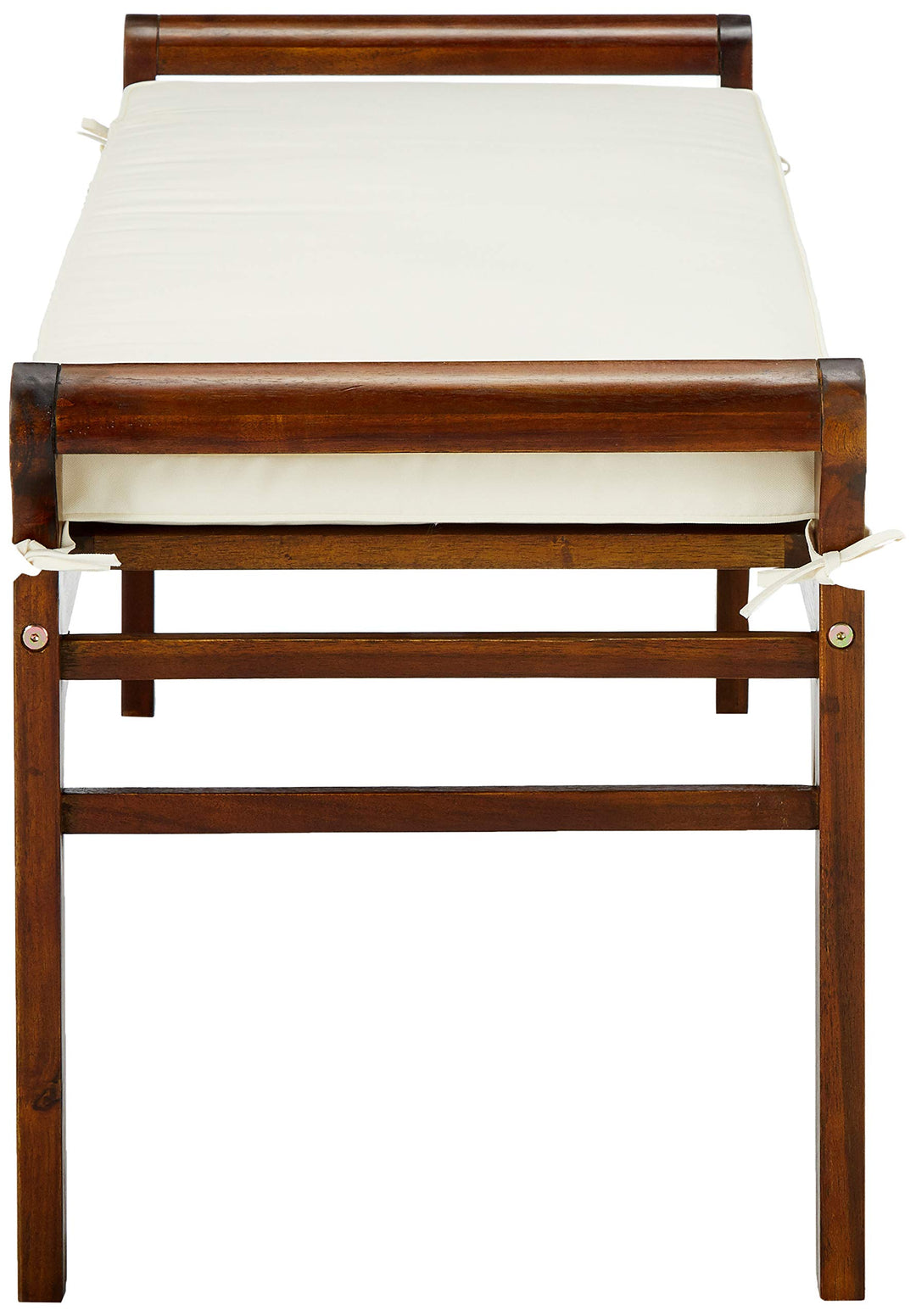 Christopher Knight Home Nelson Wood Bench with Cushion Rich Mahogany Mahogany+Cream - Diamond Home USA