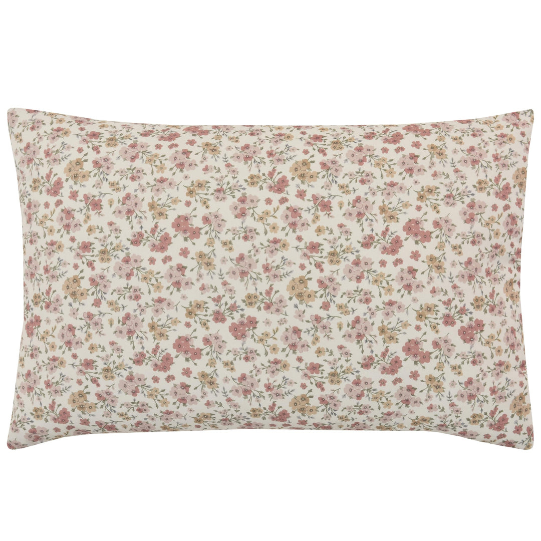 Decorative Throw Pillow Pink Floral Farmhouse Shabby Chic Polyester Reversible - Diamond Home USA