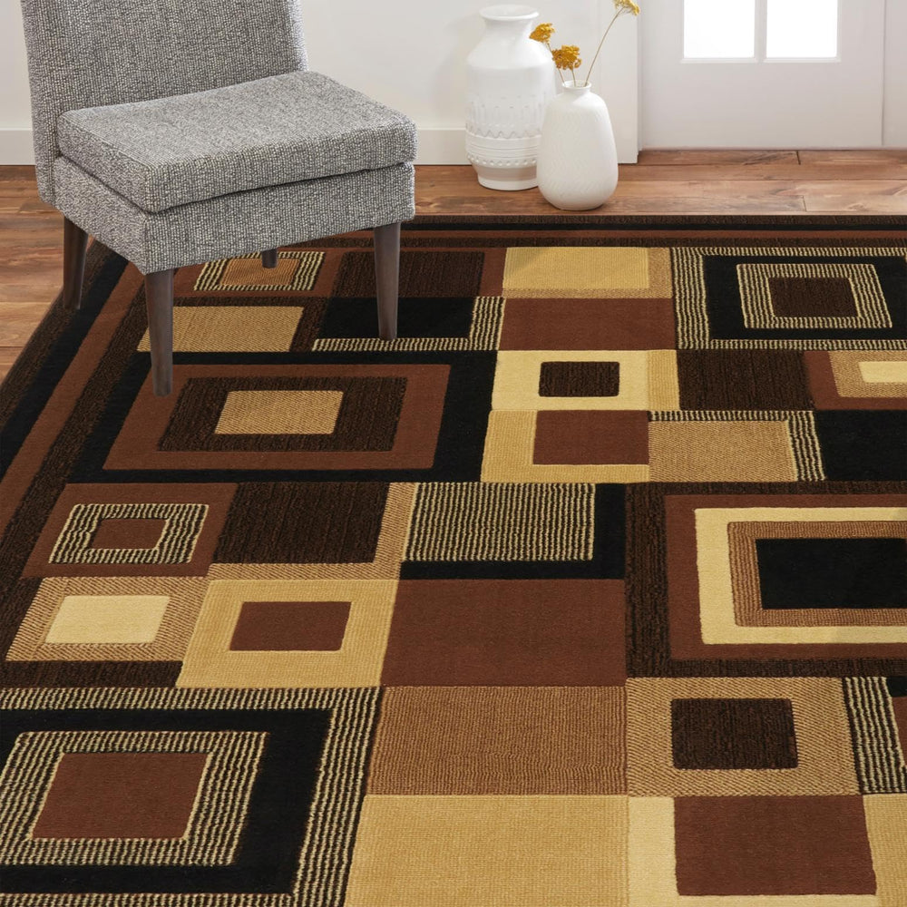 Home Dynamix Catalina Virginia Abstract Runner Rug Geometric Black/Brown - Diamond Home USA