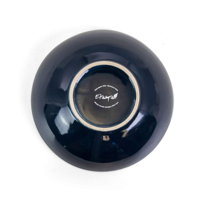 Deep Ocean Mandala 16 Piece Round Stoneware Dinnerware Set Blue Textured - Diamond Home USA