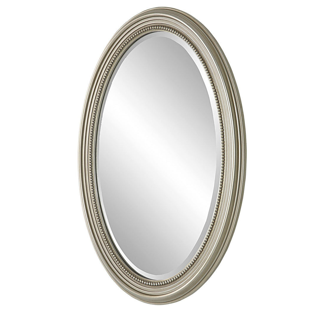 Metallic Silver Framed Bevel Wall Mirror 31 X 21 1.25 Modern Contemporary - Diamond Home USA