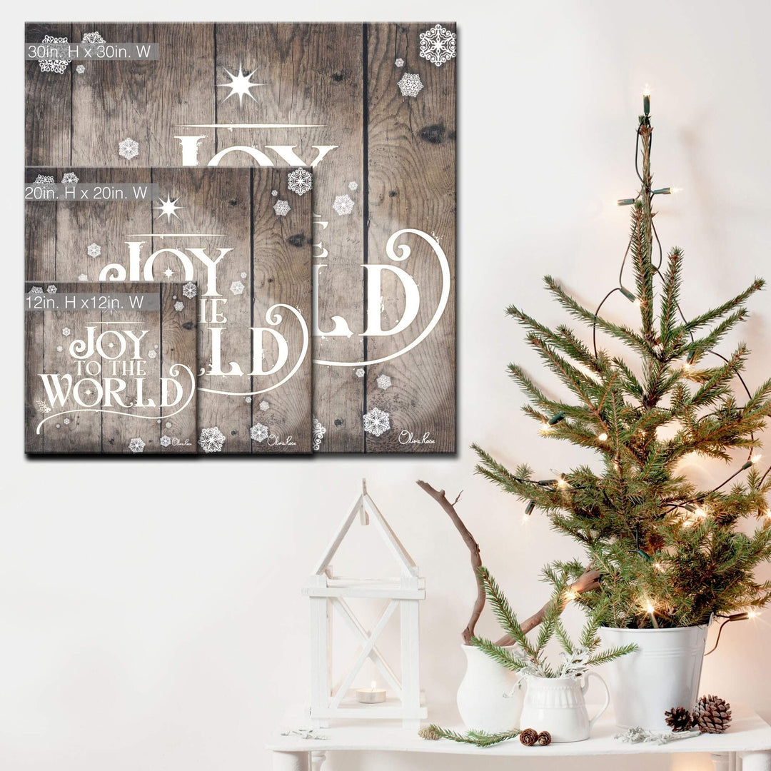 20 X 20 Inch Joy to The World Wall Art Christmas Themed Inspiration Quote Canvas - Diamond Home USA