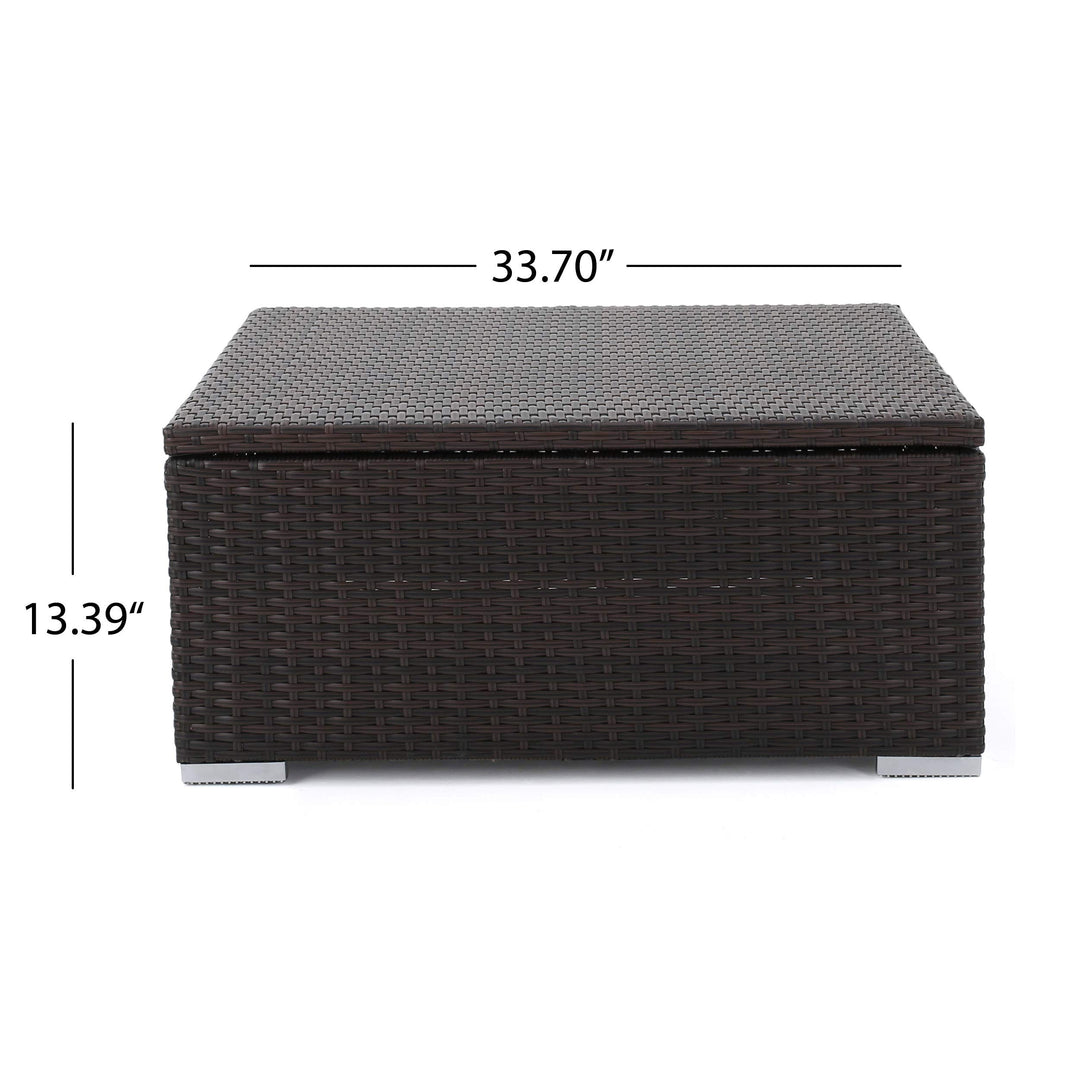 Christopher Knight Home Santa Rosa Outdoor Wicker Coffee Table with Storage - Diamond Home USA