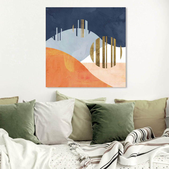 Wynwood Studio Abstract Wall Art Canvas Prints 'The Desert Night' Geometric Home 30 x 30 - Diamond Home USA