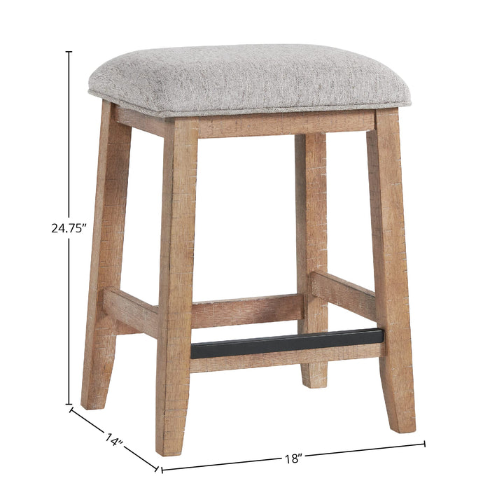 Intercon Highland Backless Bar Stool with Cushion Seat Set of 2 Sandwash - Diamond Home USA