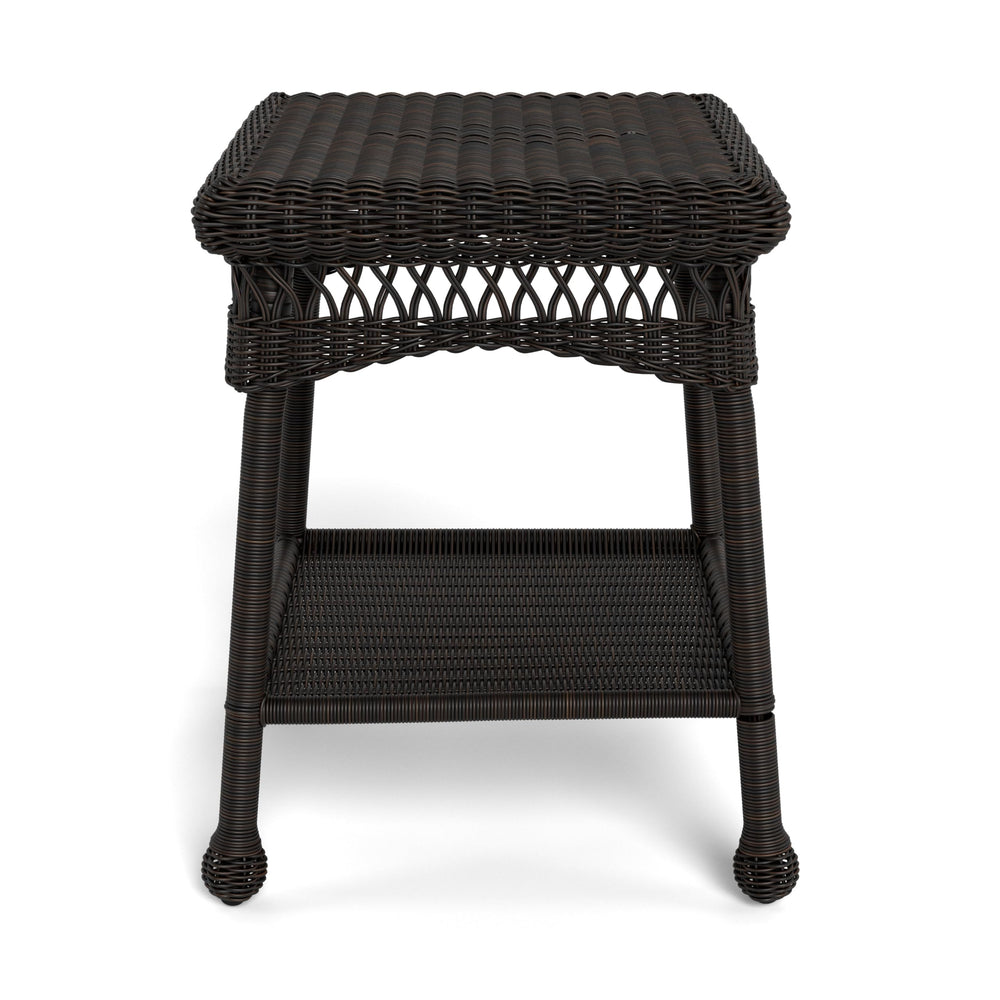 Tortuga Outdoor Portside Side Table - Dark Roast Wicker - Diamond Home USA