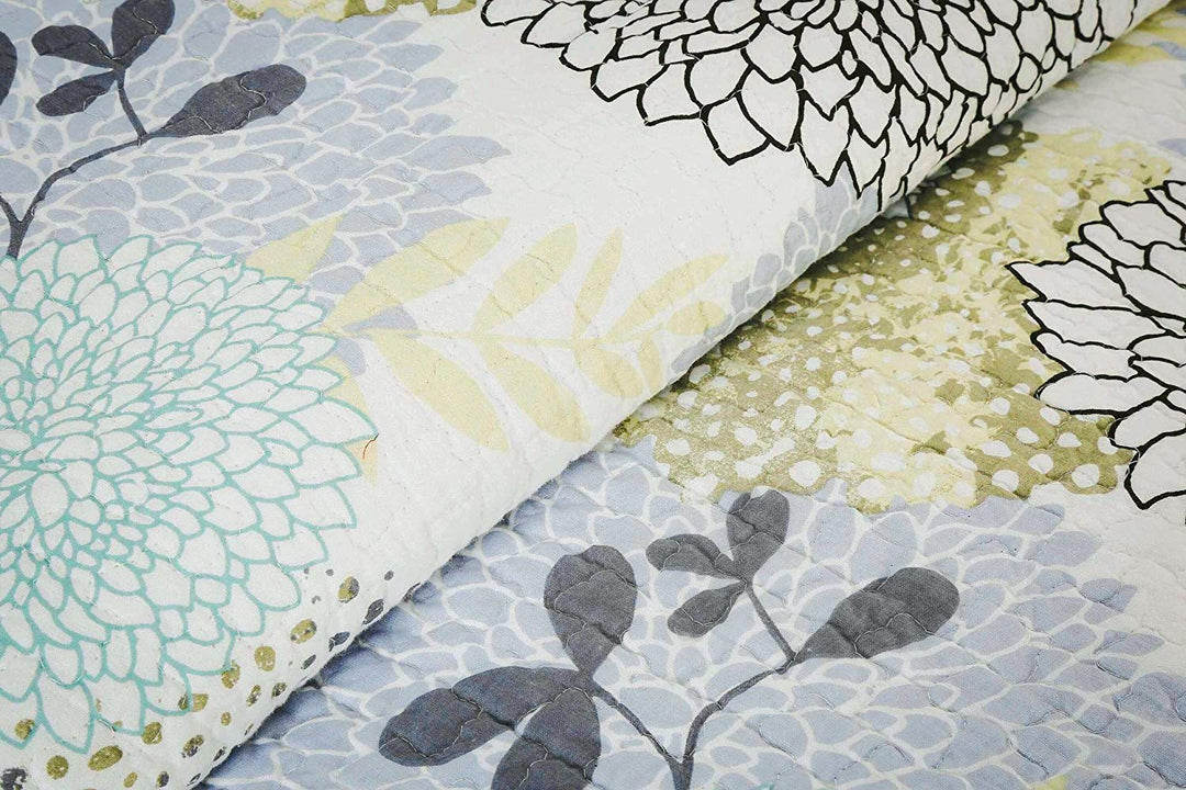 Finely Stitched Carolina Floral Quilt Set - Garden Blooms