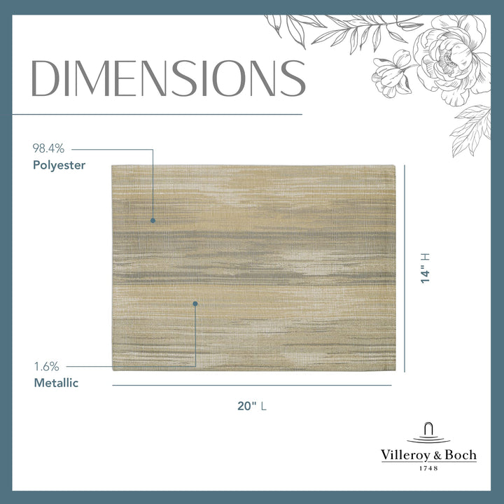 Villeroy & Boch Radcliffe Jacquard Woven Placemats 14 Inches x 20 Inches Set - Diamond Home USA