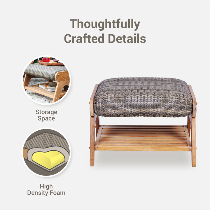 Cambridge Casual Auburn Upholstered Outdoor Ottoman - Diamond Home USA