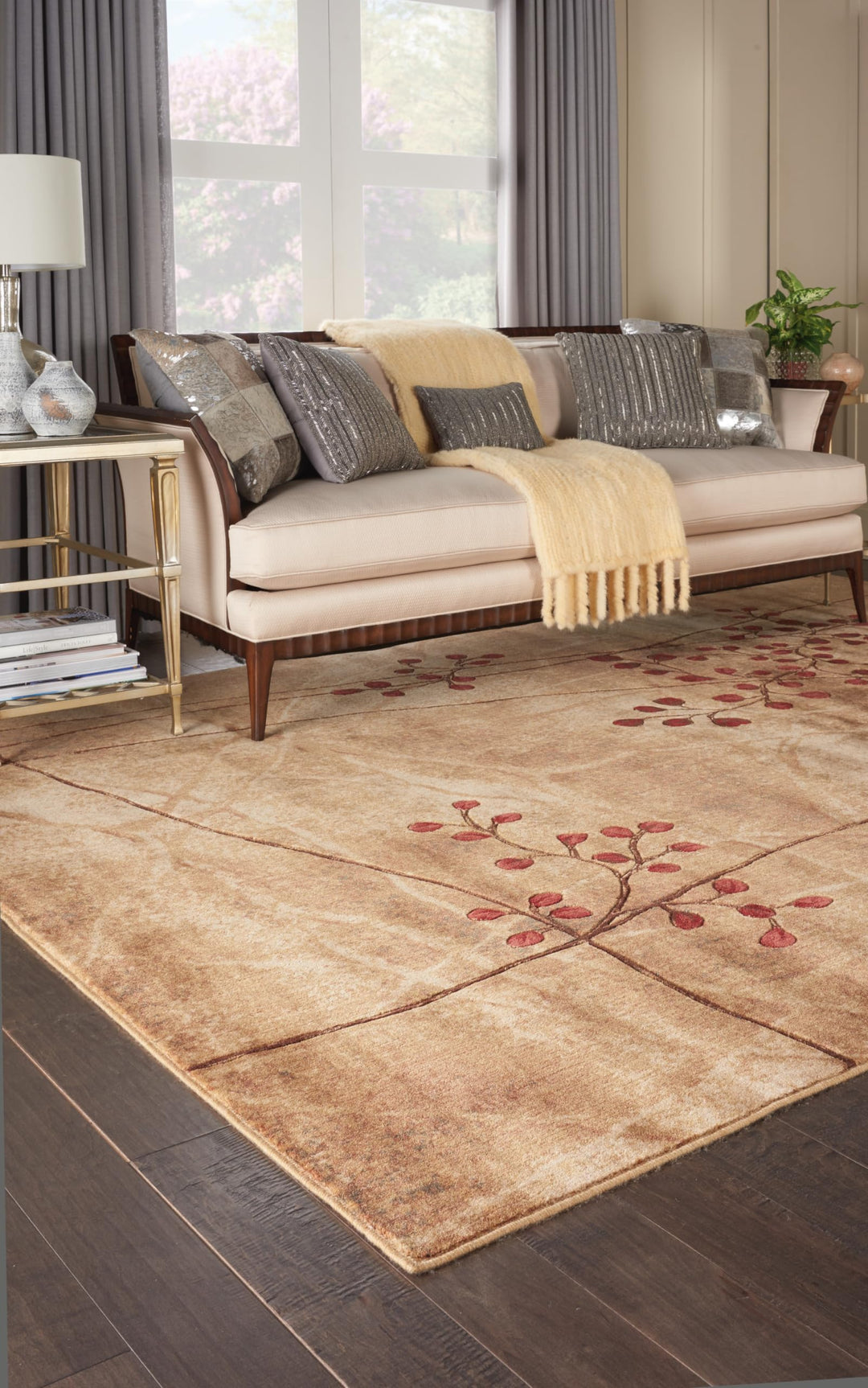 Nourison Somerset Rustic Area Rug 3'6" x 5'6" Latte Rectangular 0.5" Thick - Diamond Home USA