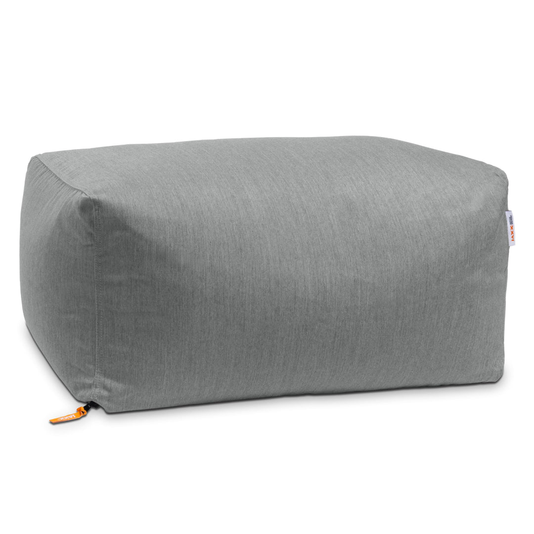 Jaxx Leon Outdoor Bean Bag Ottoman Bench Premium Sunbrella Granite