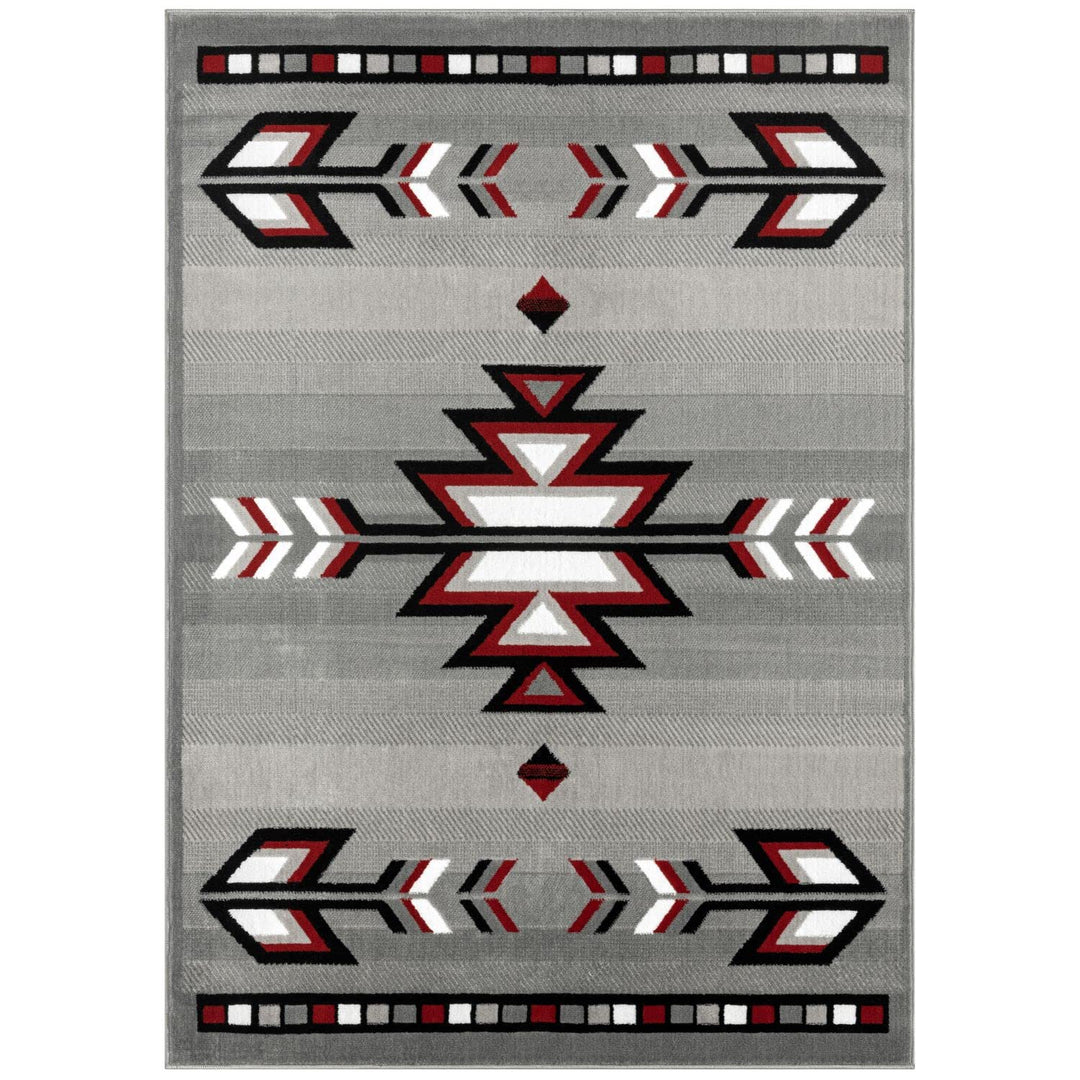 Home Dynamix Premium Sagrada Southwestern Geometric Area Rug Grey/Red 7'8"x10'7" 7'8"x10'7" - Grey/Red