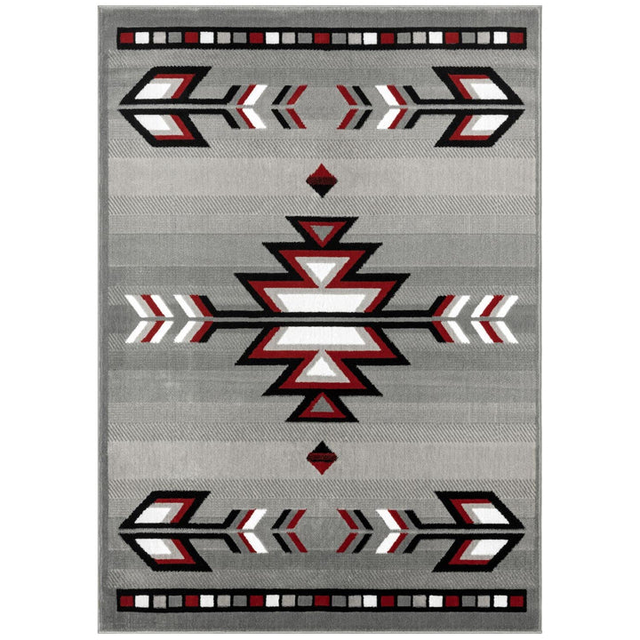 Home Dynamix Premium Sagrada Southwestern Geometric Area Rug Grey/Red 7'8"x10'7" 7'8"x10'7" - Grey/Red