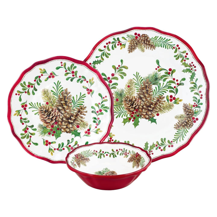 12-piece Dinnerware Set Includes Dinner Plates Salad Bowls Service For 4. - Diamond Home USA