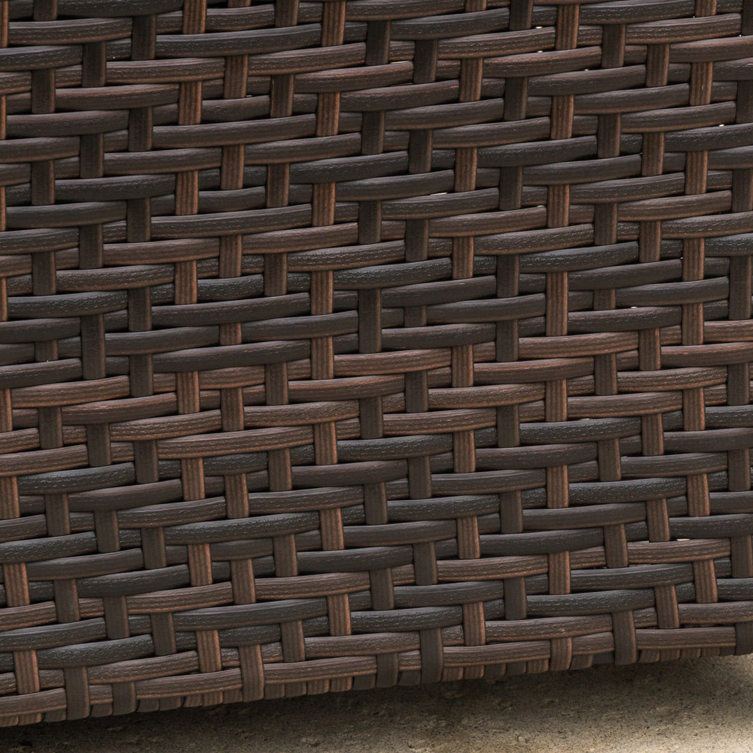 Premium Outdoor age Bench Brown Wicker Provides Extra Seating and Roomy - Diamond Home USA