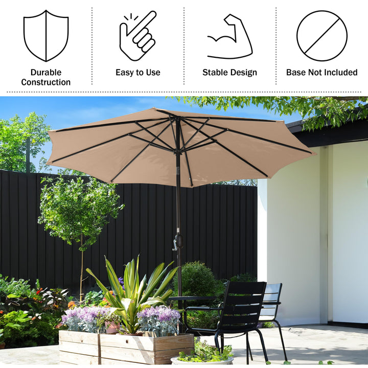 Villacera 9-Foot Outdoor Patio Umbrella Beige - Diamond Home USA