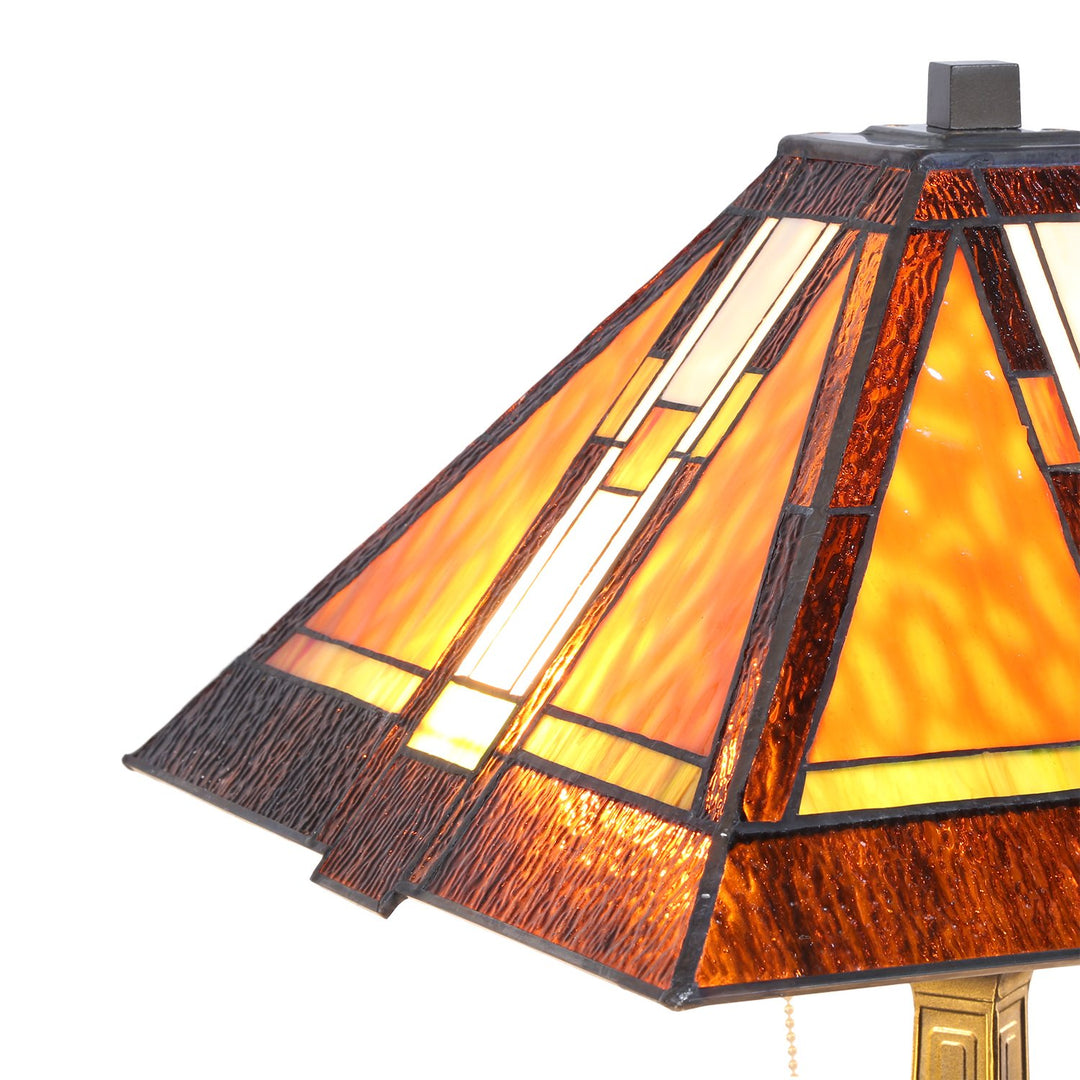 Serena D'italia Tiffany Style ission Aztec Table Lamp 3-Light with Nightlight - Diamond Home USA