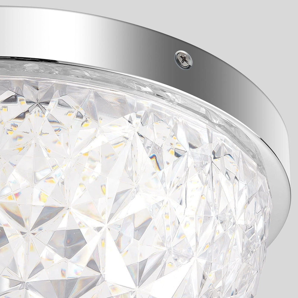 Crystal Hemispheric Led Flush Mount Ceiling Light (12") 12" Clear Modern - Diamond Home USA