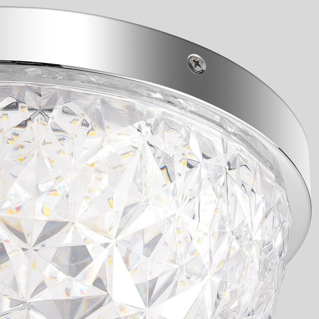 Crystal Hemispheric Led Flush Mount Ceiling Light (12") 12" Clear Modern - Diamond Home USA