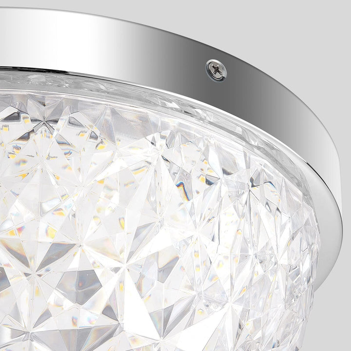 Crystal Hemispheric Led Flush Mount Ceiling Light (12") 12" Clear Modern - Diamond Home USA