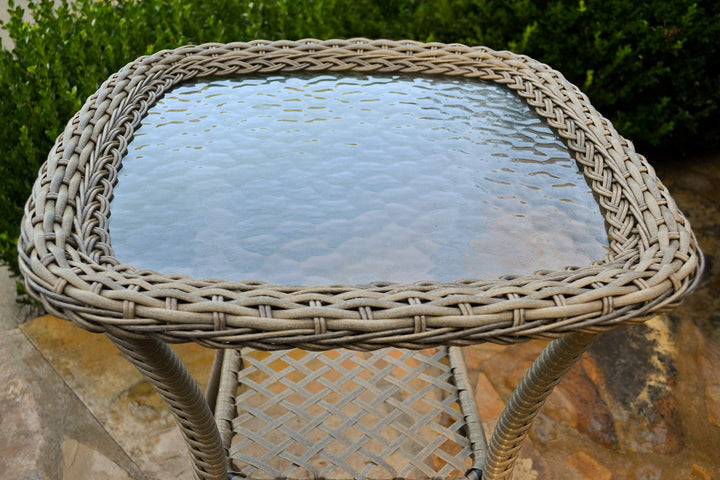 Tortuga Outdoor Rio Vista Side Table Sandstone - Diamond Home USA