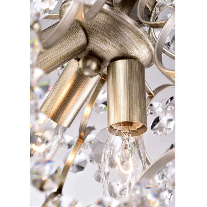 The Lighting Store Dalia Indoor 3-Light Crystal Chandelier Brushed Champagne - Diamond Home USA