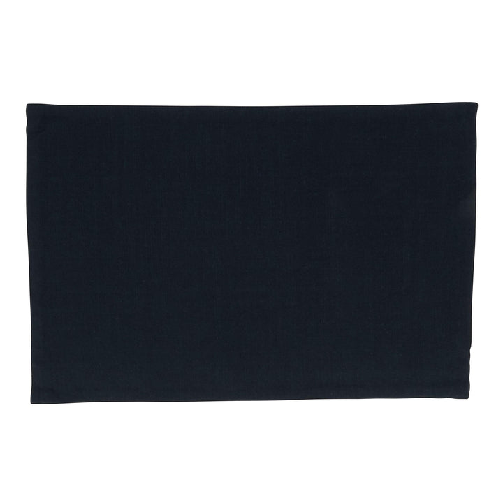 Striped Border Design Placemats (Set of 4) Black Oblong Cotton - Diamond Home USA