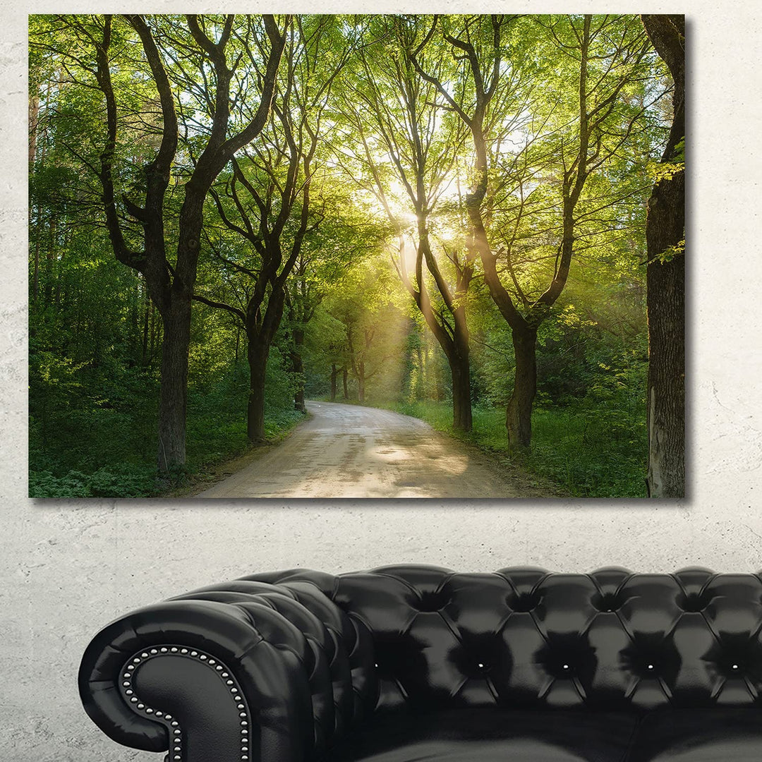 DESIGN ART Designart 'Evening in Green Forest' Extra Large Landscape Canvas - Diamond Home USA