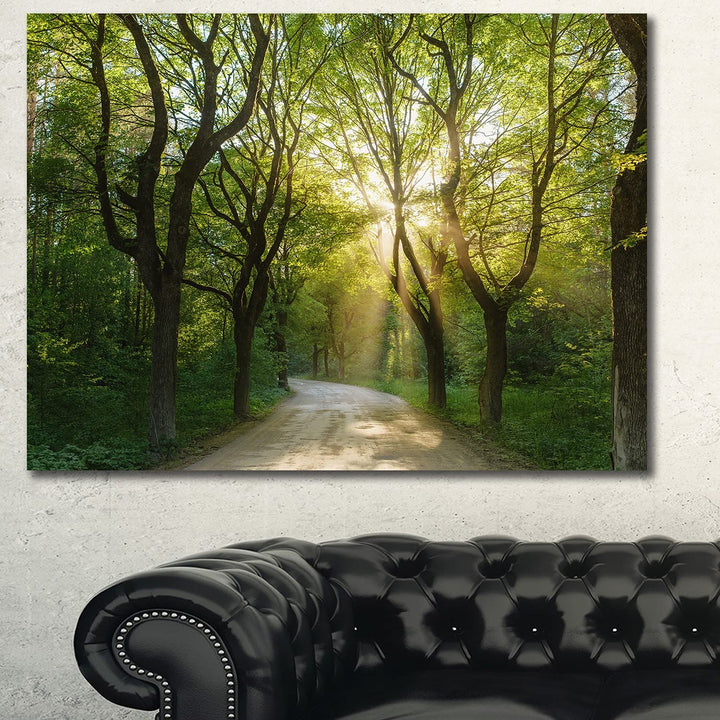DESIGN ART Designart 'Evening in Green Forest' Extra Large Landscape Canvas - Diamond Home USA