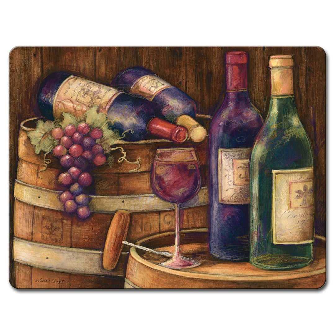 Glass Cutting Board Counter Saver 12"x15" Wine Cellar Multi Color