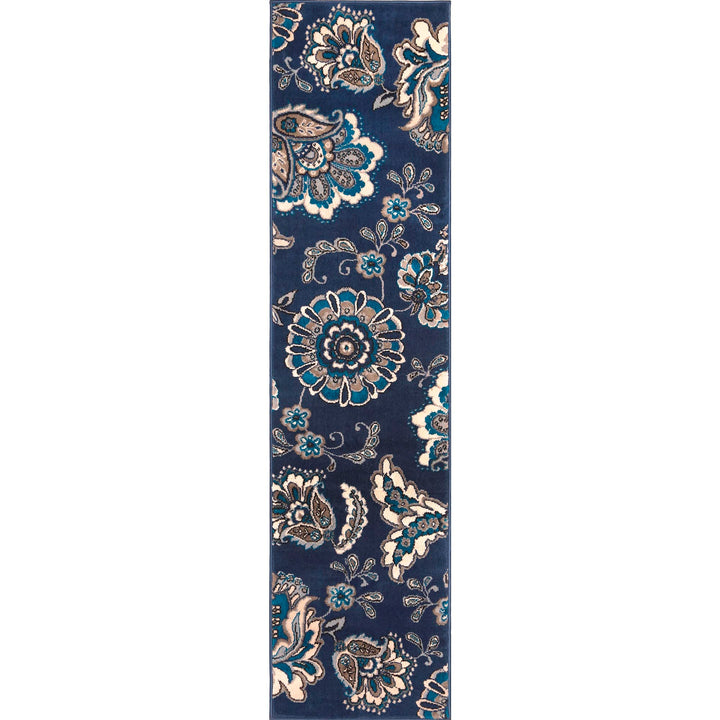Home Dynamix Tremont Lincoln Bohemian Floral Runner Area Rug Navy Blue/Grey 1'9"x7'2" - Navy Blue