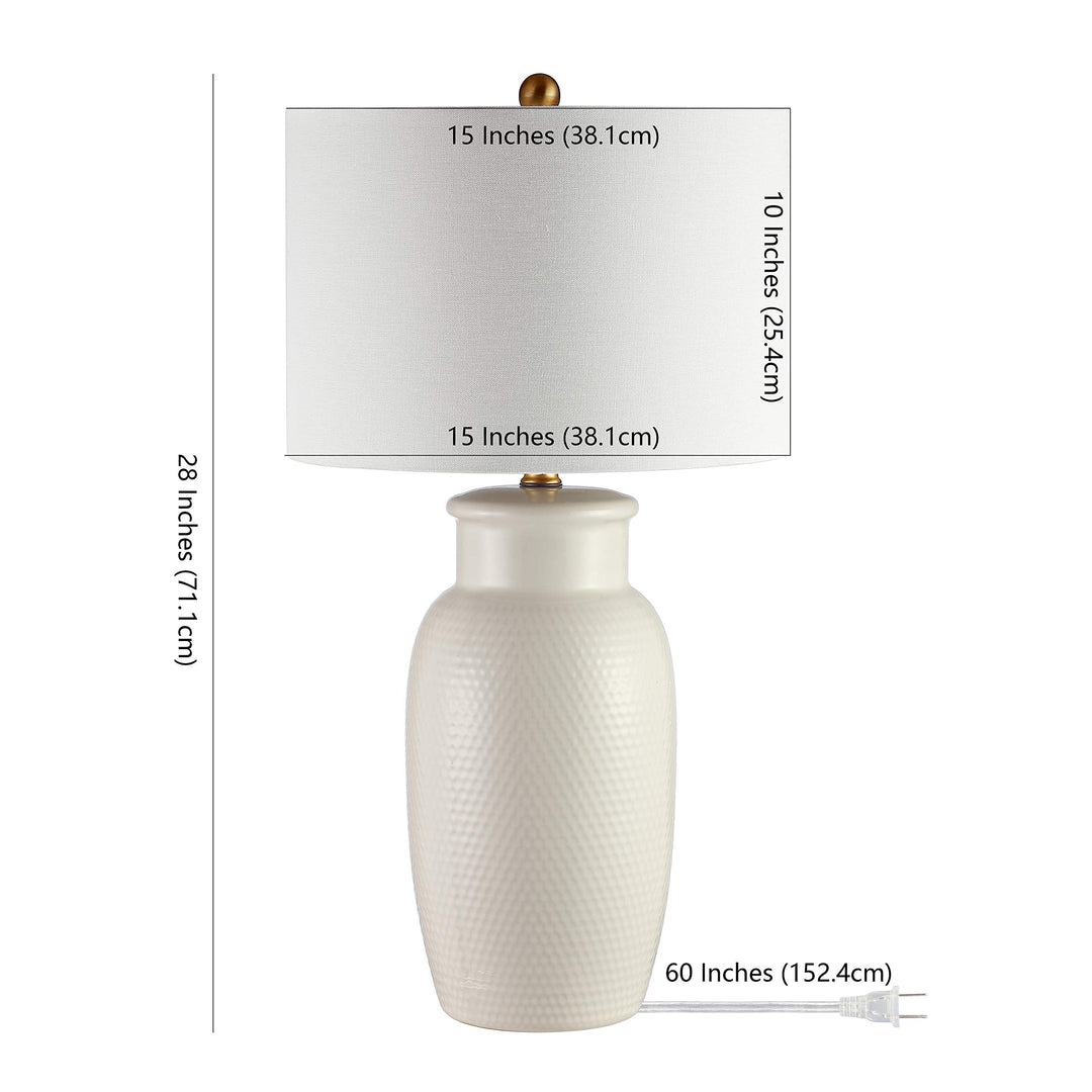 SAFAVIEH Lighting Collection Norsi Modern Contemporary Ivory Ceramic 27-inch - Diamond Home USA