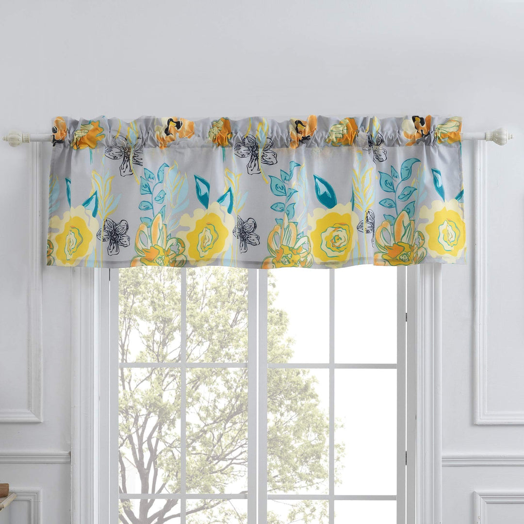 Greenland Home Watercolor Dream Window Treatment 84x19 inches Gray Grey - Diamond Home USA