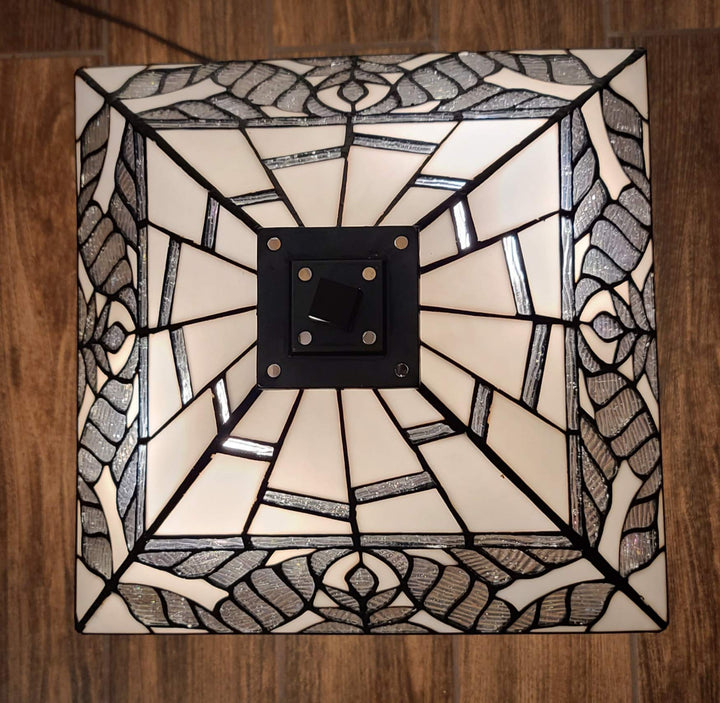 Amora Lighting AM306TL14 Tiffany Style White Mission Table Lamp 22"H x 14"W - Diamond Home USA