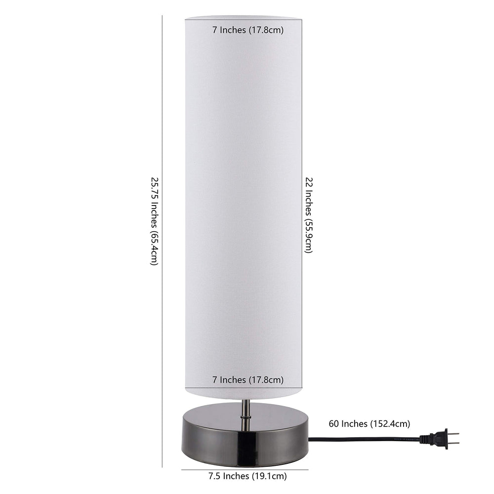 Lighting Wick White 26-inch Led Table Lamp 7.5" W X L 25.75" H Modern - Diamond Home USA