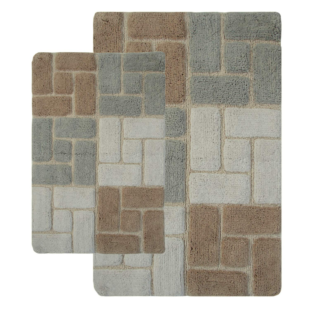 Chesapeake Merchandising Berkeley 2 Pc. Spa Bath Rug Set 701 (21"x3" & 2"x - Diamond Home USA
