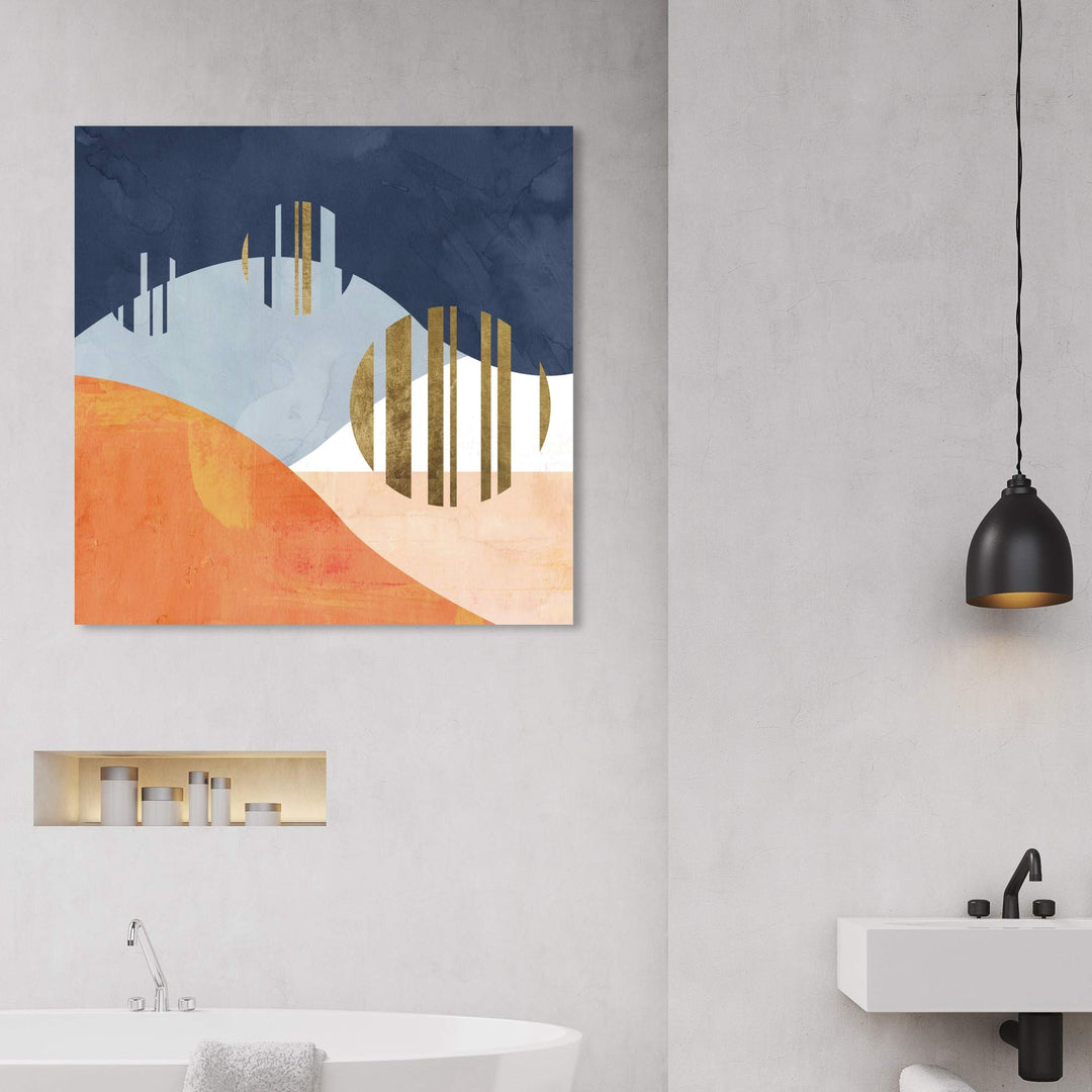 Wynwood Studio Abstract Wall Art Canvas Prints 'The Desert Night' Geometric Home 30 x 30 - Diamond Home USA