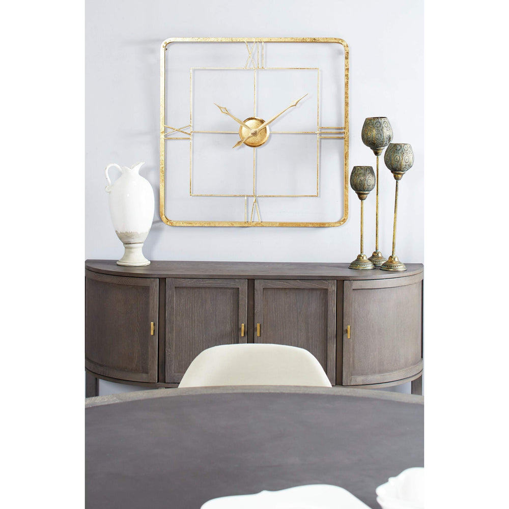 Extra Large Square Gold Wall Clock with Roman Numerals 36 X 3 Iron - Diamond Home USA