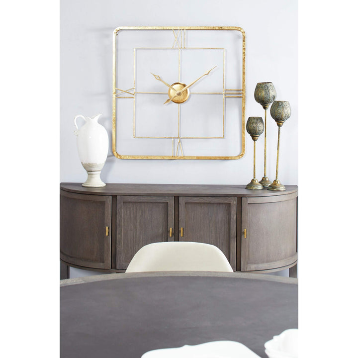 Extra Large Square Gold Wall Clock with Roman Numerals 36 X 3 Iron - Diamond Home USA